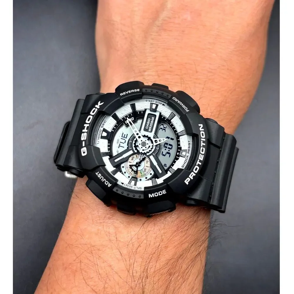Casio G-Shock GA-110BW-1A Black White Analog Digital 200M Watch NWOT